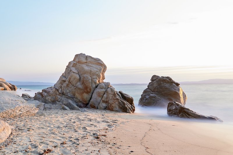 Fava beach fotografie cu timp de expunere lung